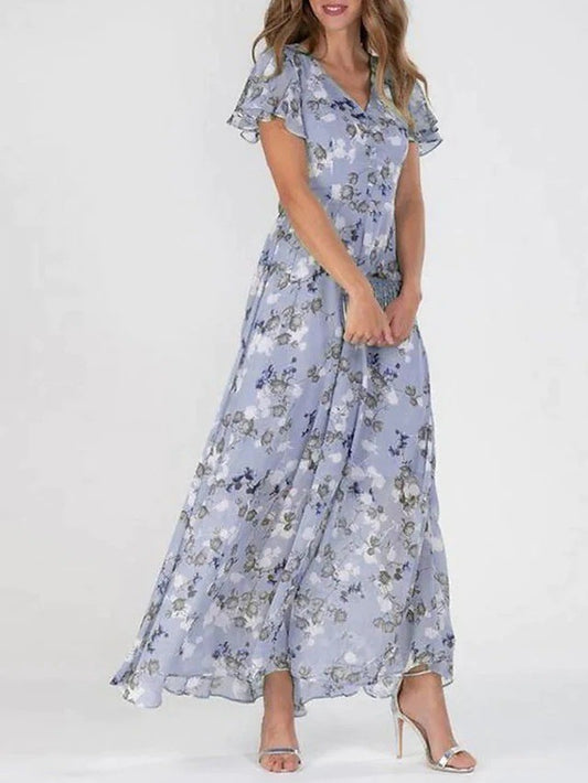 Chiffon Floral Maxi Dress
