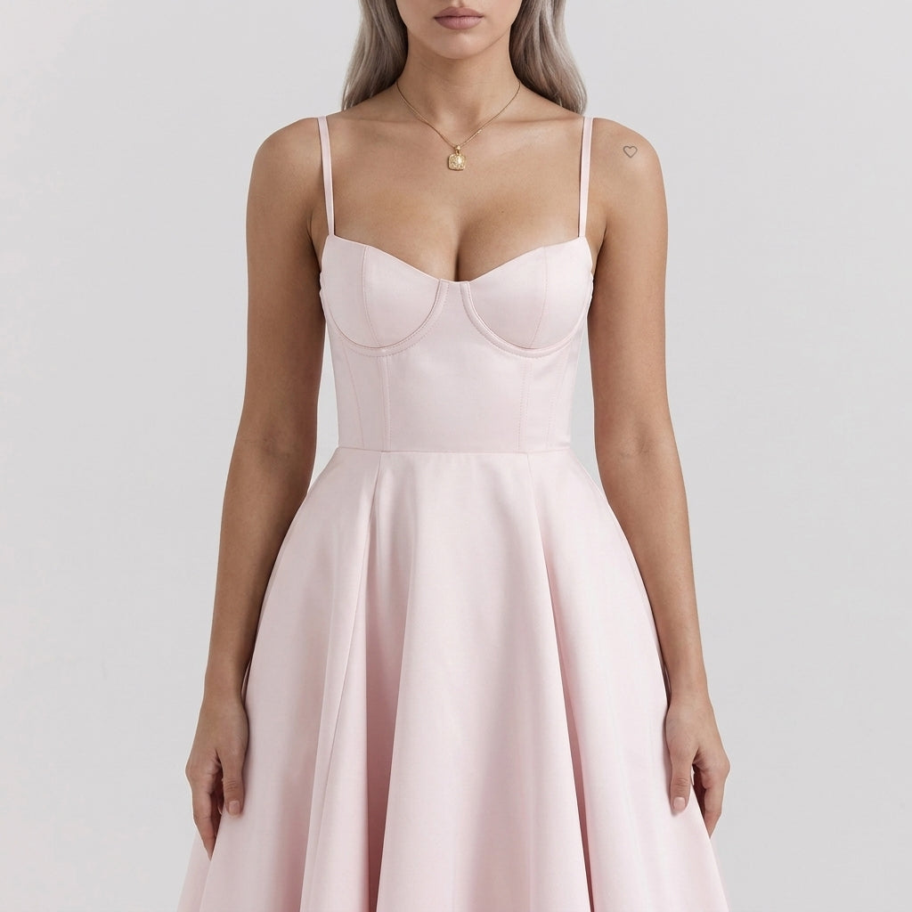 French Mesh Double Layer Suspender Dress