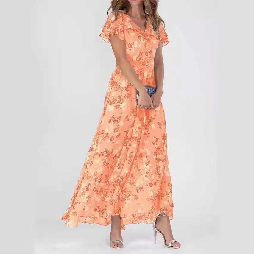 Chiffon Floral Maxi Dress