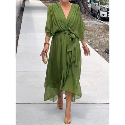 Boho Bat Sleeve Maxi Dress
