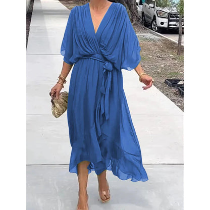 Boho Bat Sleeve Maxi Dress