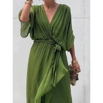 Boho Bat Sleeve Maxi Dress