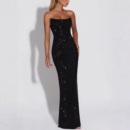 Elegant Sleeveless Sequined Evening Dress