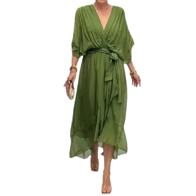 Boho Bat Sleeve Maxi Dress