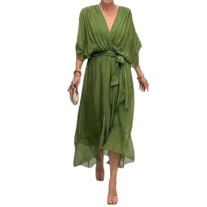 Boho Bat Sleeve Maxi Dress