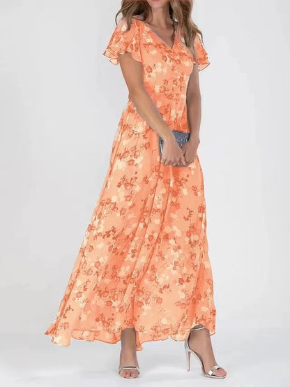 Chiffon Floral Maxi Dress
