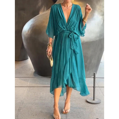 Boho Bat Sleeve Maxi Dress