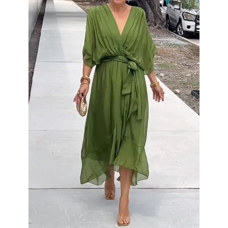 Boho Bat Sleeve Maxi Dress