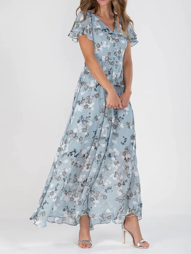 Chiffon Floral Maxi Dress