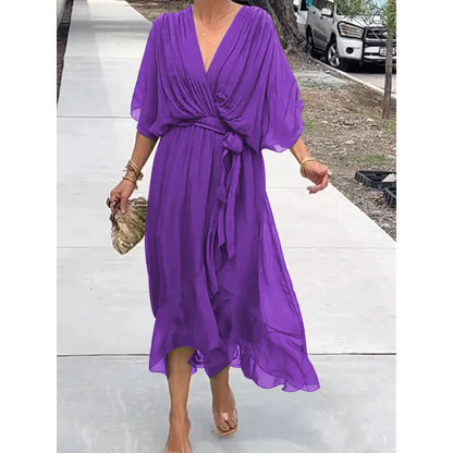 Boho Bat Sleeve Maxi Dress