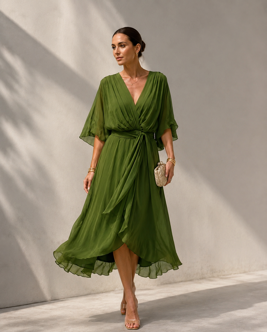 Boho Bat Sleeve Maxi Dress