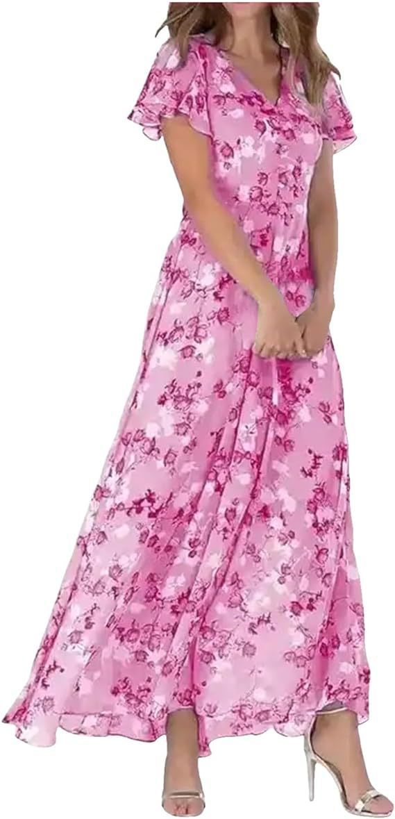 Chiffon Floral Maxi Dress
