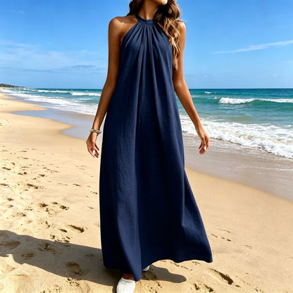 Elegant Breeze Halter Maxi Dress
