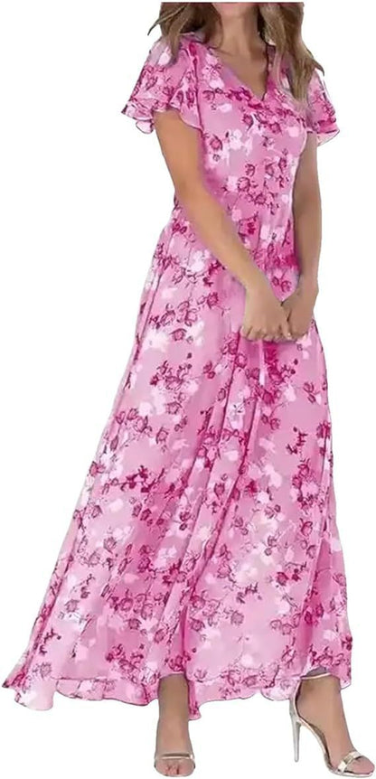 Chiffon Floral Maxi Dress
