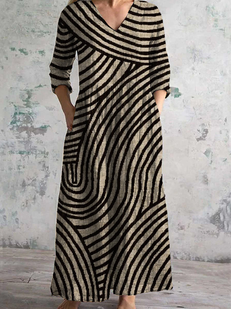 Womens Floral Print V-neck Dress