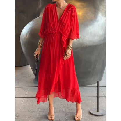 Boho Bat Sleeve Maxi Dress