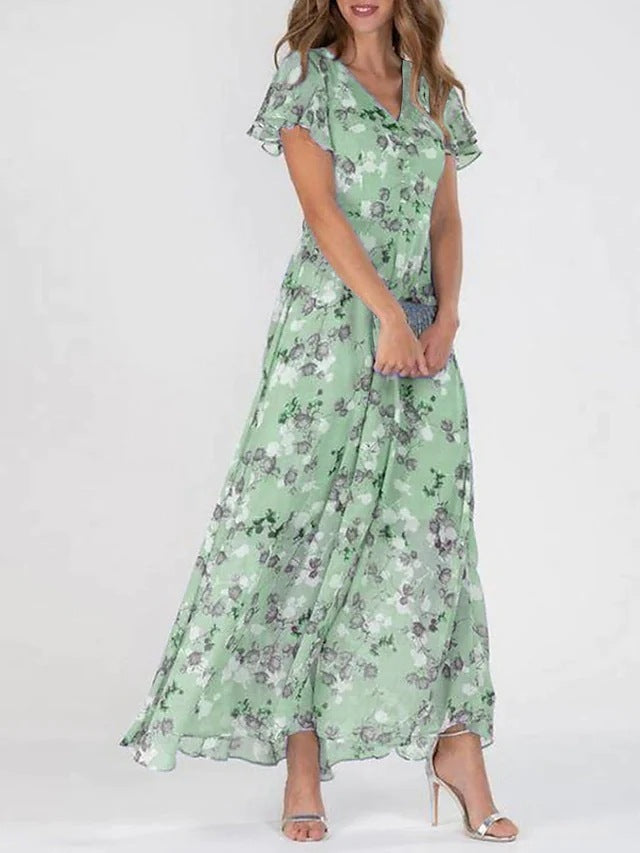 Chiffon Floral Maxi Dress
