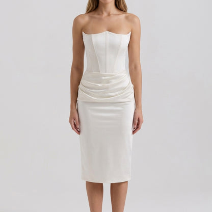 Strapless Backless Fishtail Maxi Dress