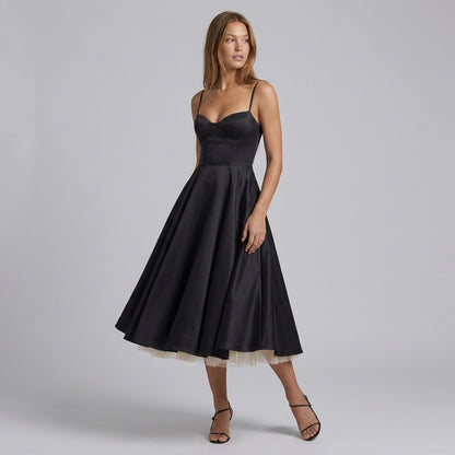 French Mesh Double Layer Suspender Dress