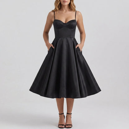 French Mesh Double Layer Suspender Dress