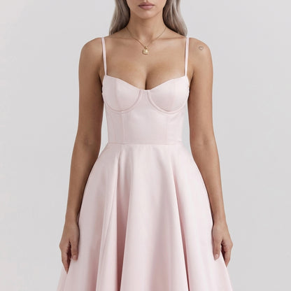 French Mesh Double Layer Suspender Dress