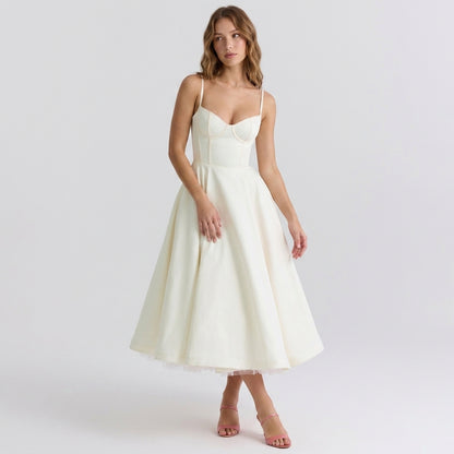 French Mesh Double Layer Suspender Dress