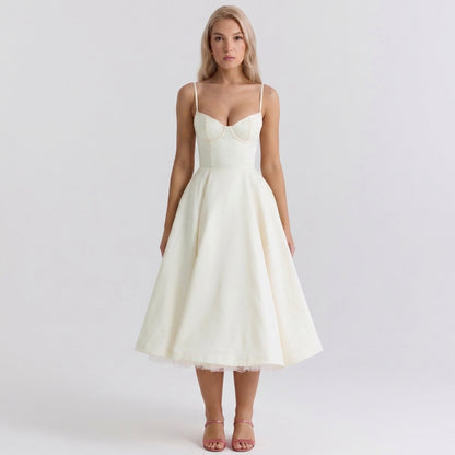 French Mesh Double Layer Suspender Dress
