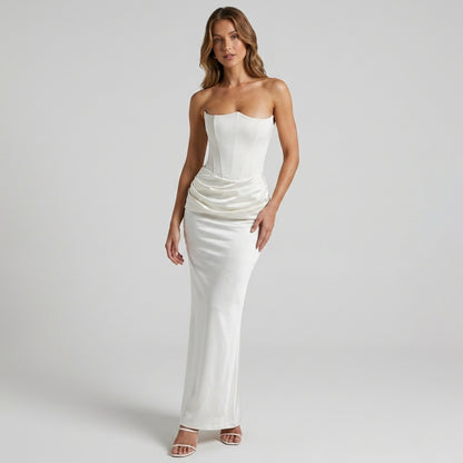 Strapless Backless Fishtail Maxi Dress