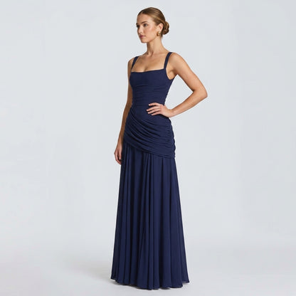 Off-Shoulder High-Waist Slip Maxi Dress