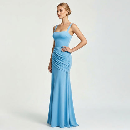 Off-Shoulder High-Waist Slip Maxi Dress