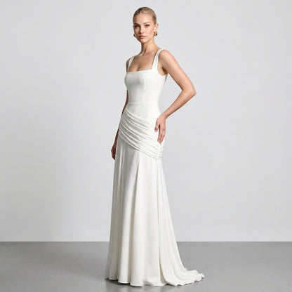 Off-Shoulder High-Waist Slip Maxi Dress