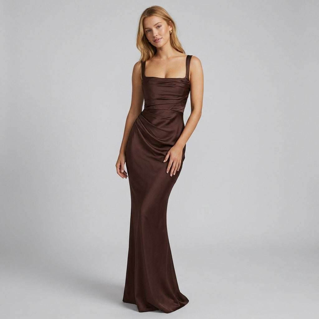 Sleeveless High-Waist Pleated Maxi Dress