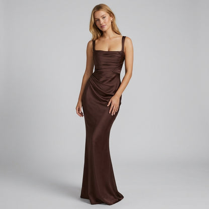 Sleeveless High-Waist Pleated Maxi Dress