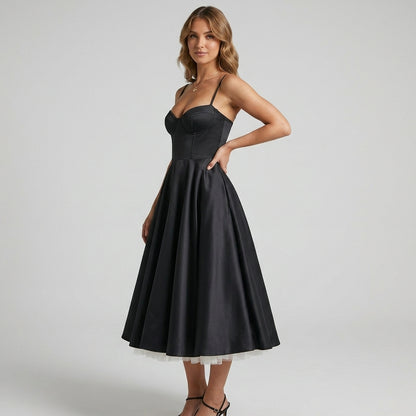 French Mesh Double Layer Suspender Dress