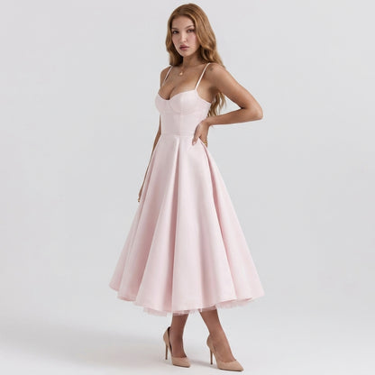 French Mesh Double Layer Suspender Dress