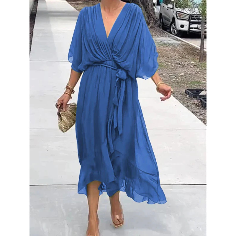 Boho Bat Sleeve Maxi Dress