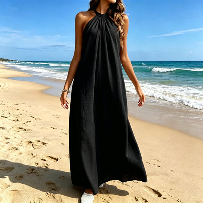 Elegant Breeze Halter Maxi Dress