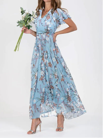 Chiffon Floral Maxi Dress