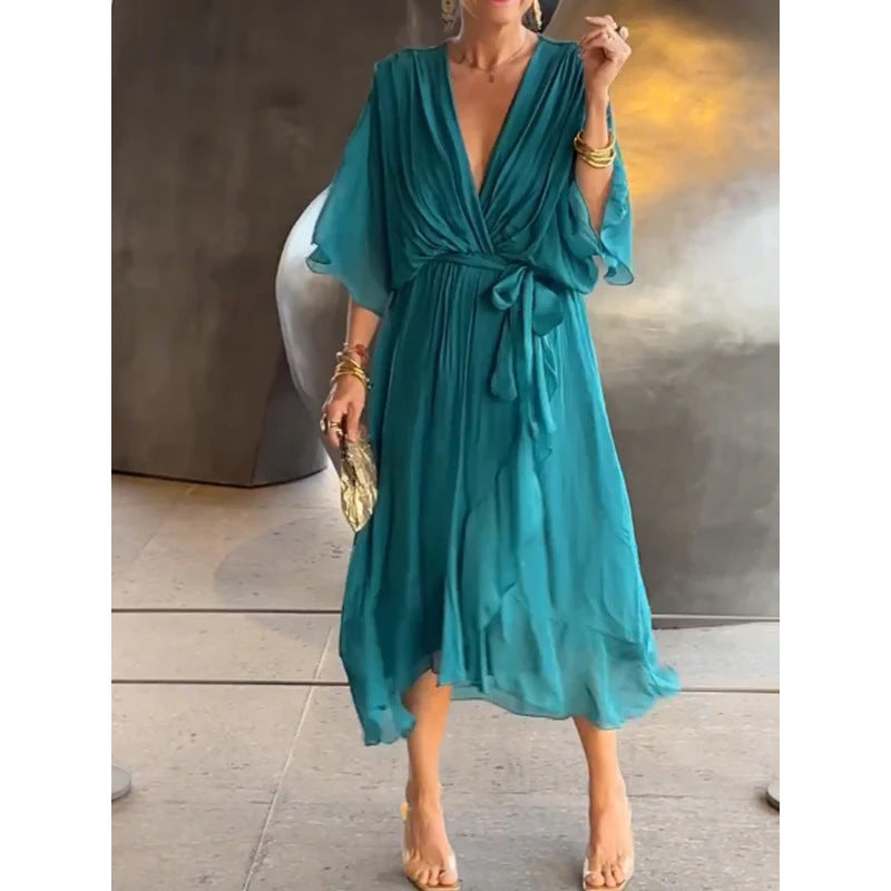 Boho Bat Sleeve Maxi Dress