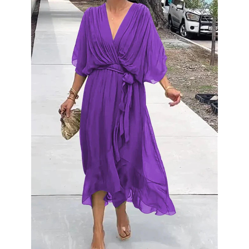 Boho Bat Sleeve Maxi Dress