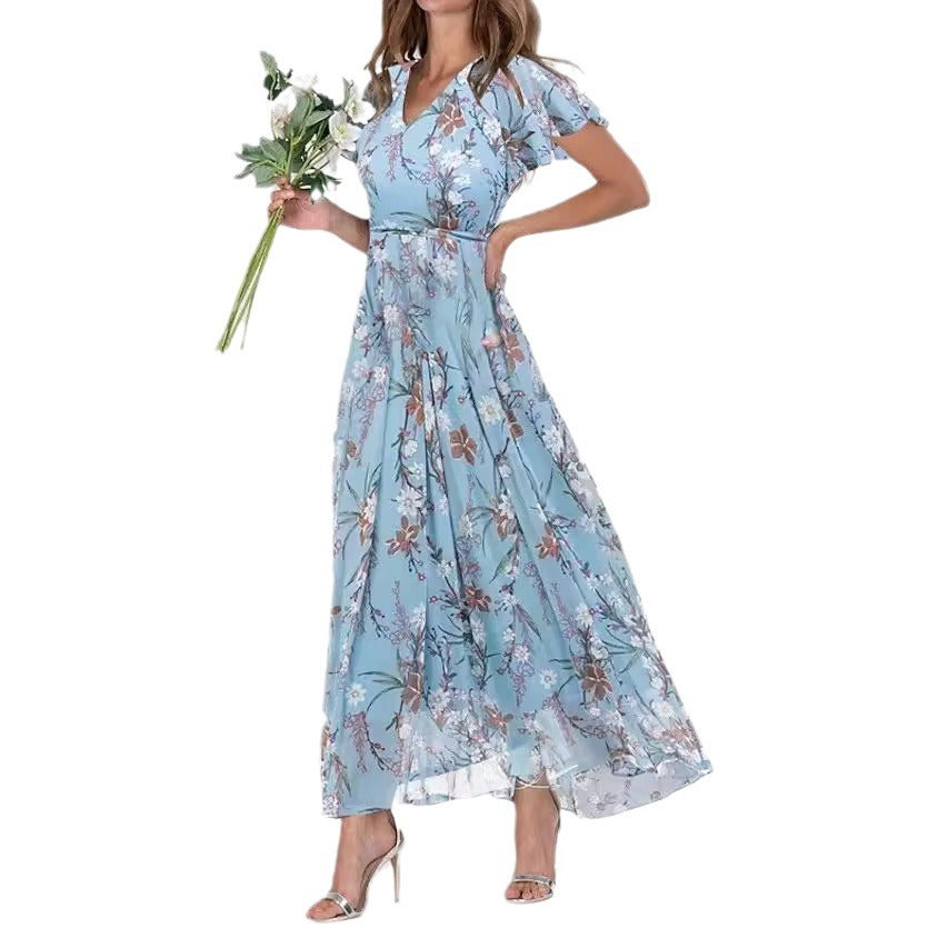 Chiffon Floral Maxi Dress