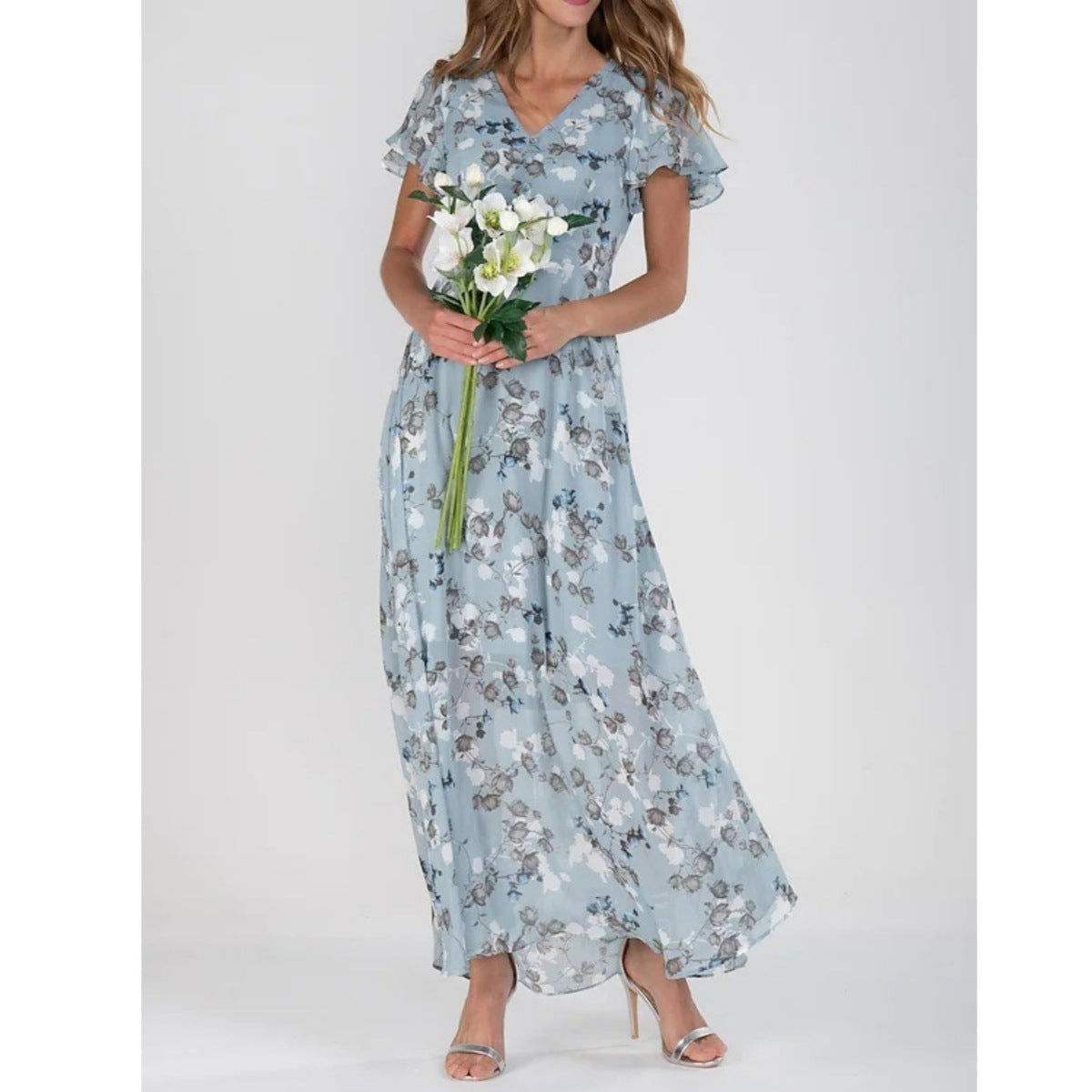 Chiffon Floral Maxi Dress