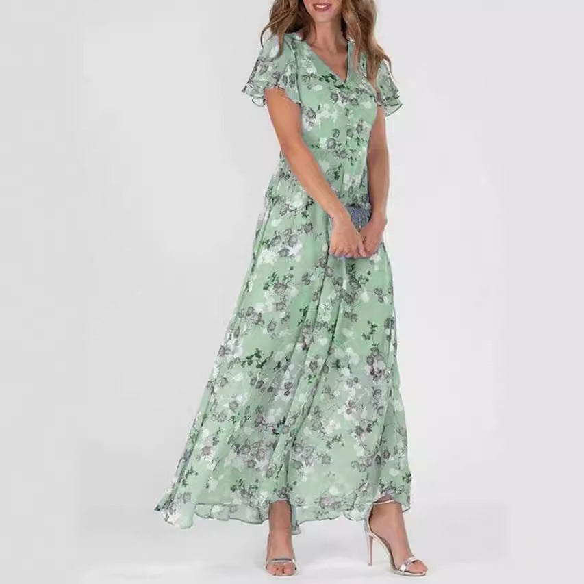 Chiffon Floral Maxi Dress
