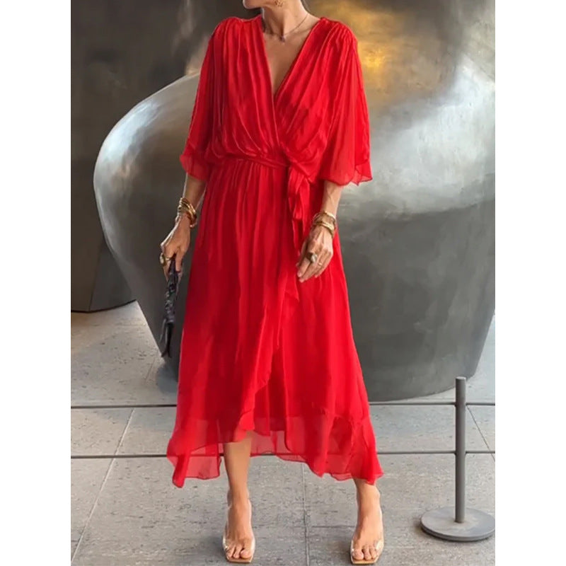 Boho Bat Sleeve Maxi Dress